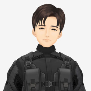 無料VRMビジネスアバター_ボディースーツ悲しむ